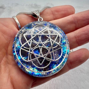 MANIFESTATION 3-6-9 Super Seven Orgonite Pendant Orgone Generator Authentic Orgonite 5G EMF Protection Necklace Shungite Boho image 1