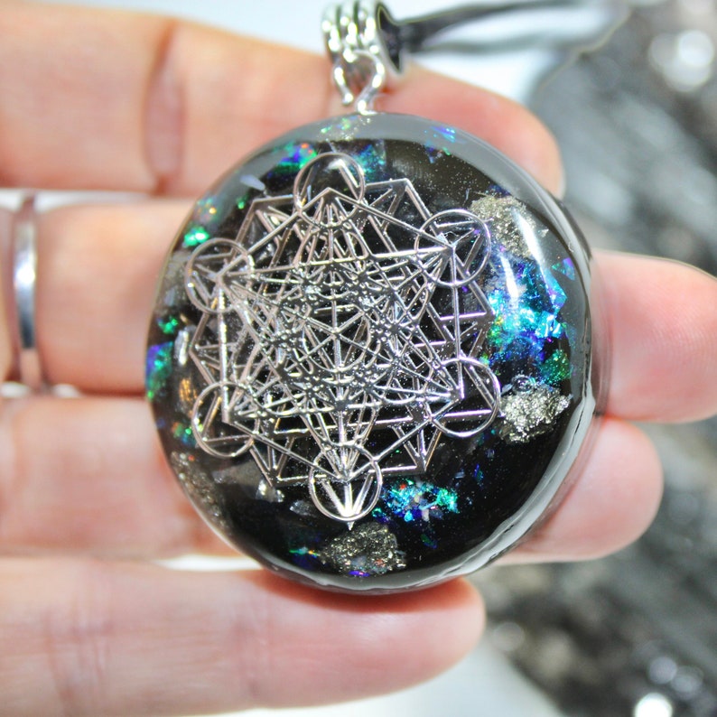 Elite Shungite Metatron's Cube Orgonite Pendant Orgone Etsy