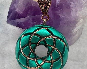 Rodin Coil Torus Orgonite Pendant | EMF Protection | Sacred Geometry | Copper Wire Wrapped | Energy Amplification Tool | 3-6-9 Torus