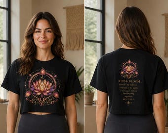Gold Lotus Mandala Women's Boxy Tee | Sacred Geometry Shirt | Spiritual Graphic Tee | Meditation Yoga Shirt | Mindfulness Gift
