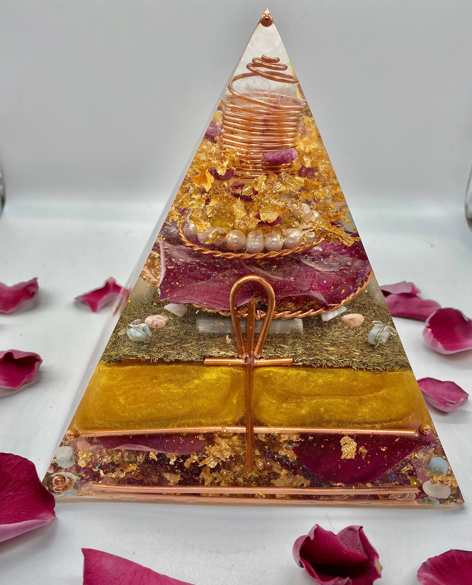 Large Orgonite Pyramids Mary Magdalene Orgonite Pyramid | Divine Feminine Energy Generator ...