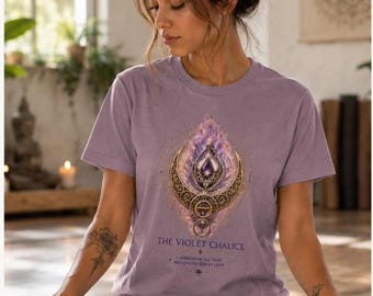 The Violet Chalice Shirt | Sacred Geometry Tee | Violet Flame Spiritual Shirt | Mystical Women's Graphic Tee | Meditation Gift