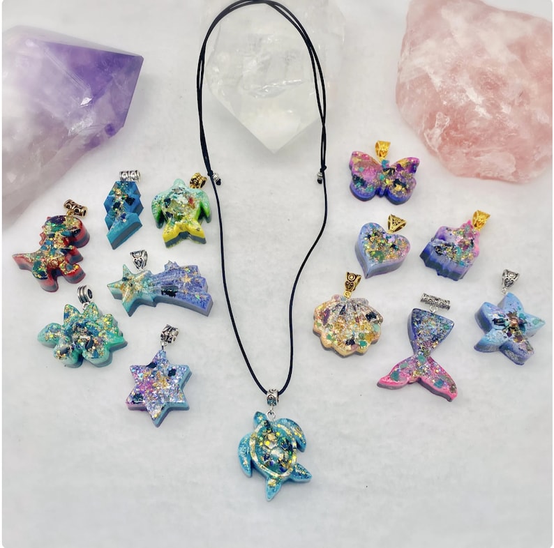 CUSTOM Children's Orgonite Pendant Kid's EMF Protection Kid's Crystal Necklace Authentic Orgonite 5G Protection Break Away image 1