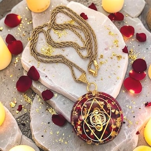 The Phoenix Rose™ | Mary Magdalene Orgonite Pendant | Divine Feminine | EMF Protection | Spiritual Jewelry | Energy Tool | Christ