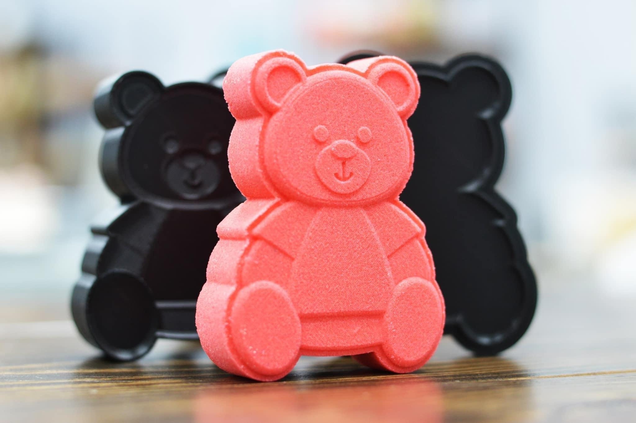 Teddy Bear With Heart Plastic Mold or Silicone Mold, Bath Bomb