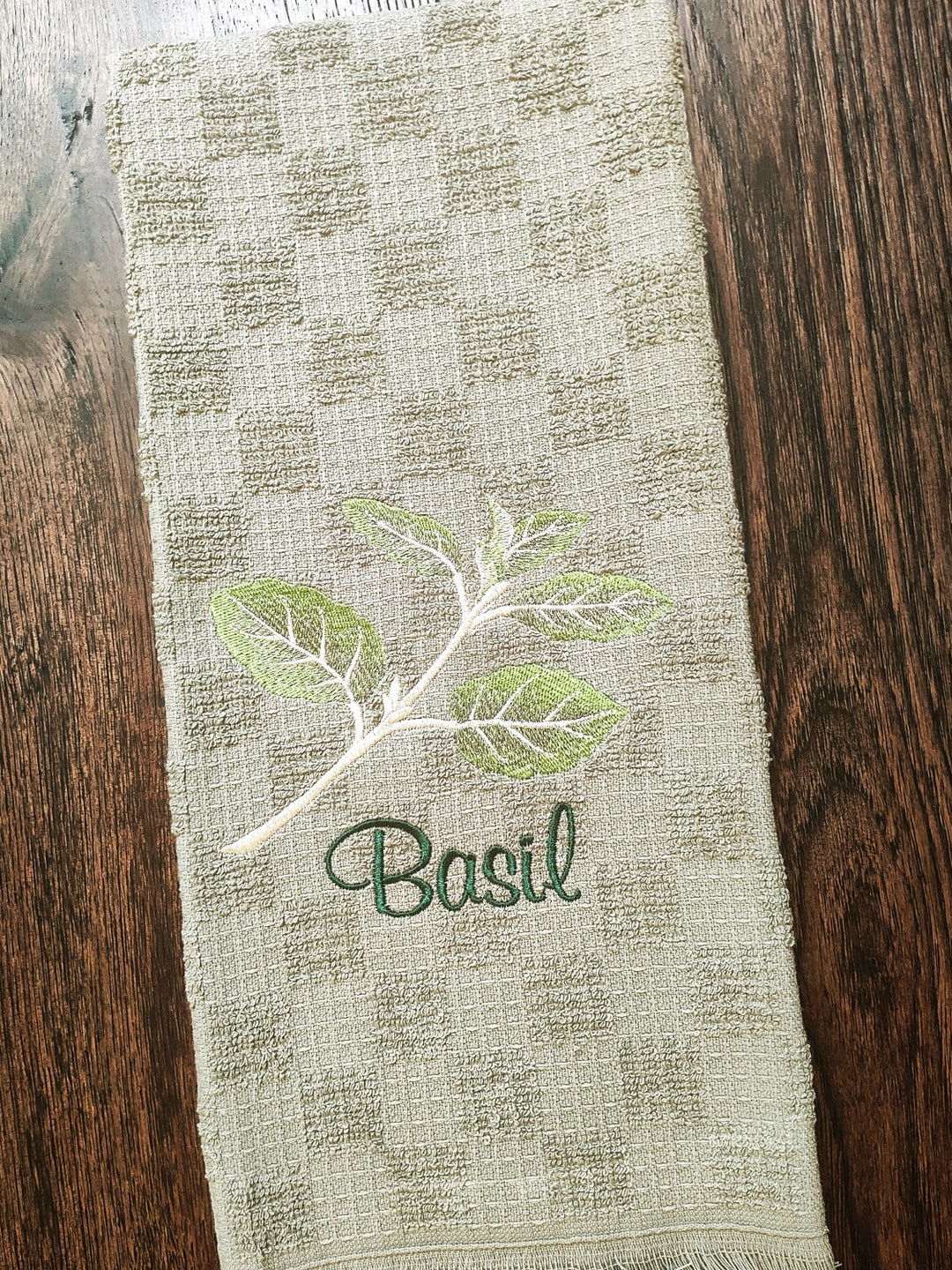 Herb Garden Embroidered Kitchen Towel Etsy