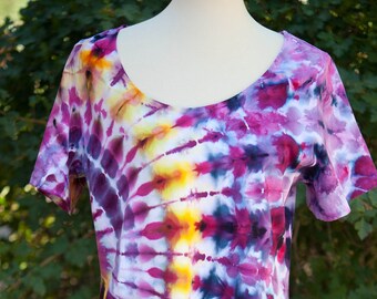 Womens Ice Dyed Dress, Tie Dyed Dress, A-Line Dress- XLarge