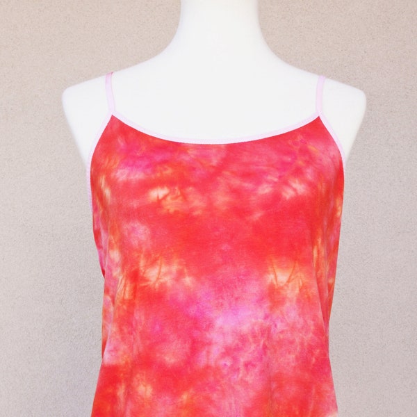 Tie-Dyed Camisole Tank Top, Spaghetti Strap, Layering tank top - Large