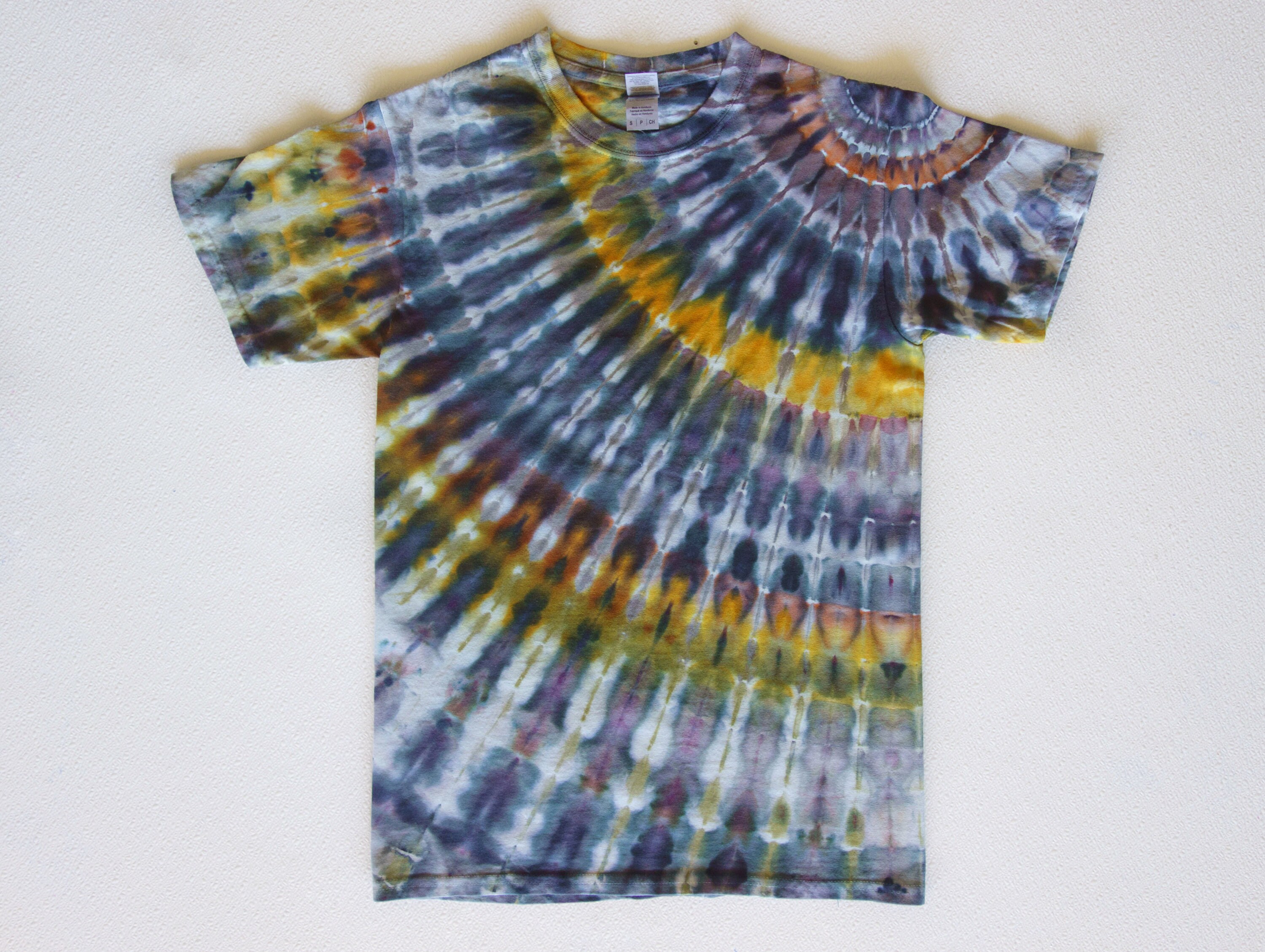 Tie Dyed Shirt Ice Dyed Shirt Fan Fold in Greys Blues and Etsy