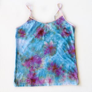 Tie-Dyed Camisole - Large Tank Top, Spaghetti Strap, Layering tank top