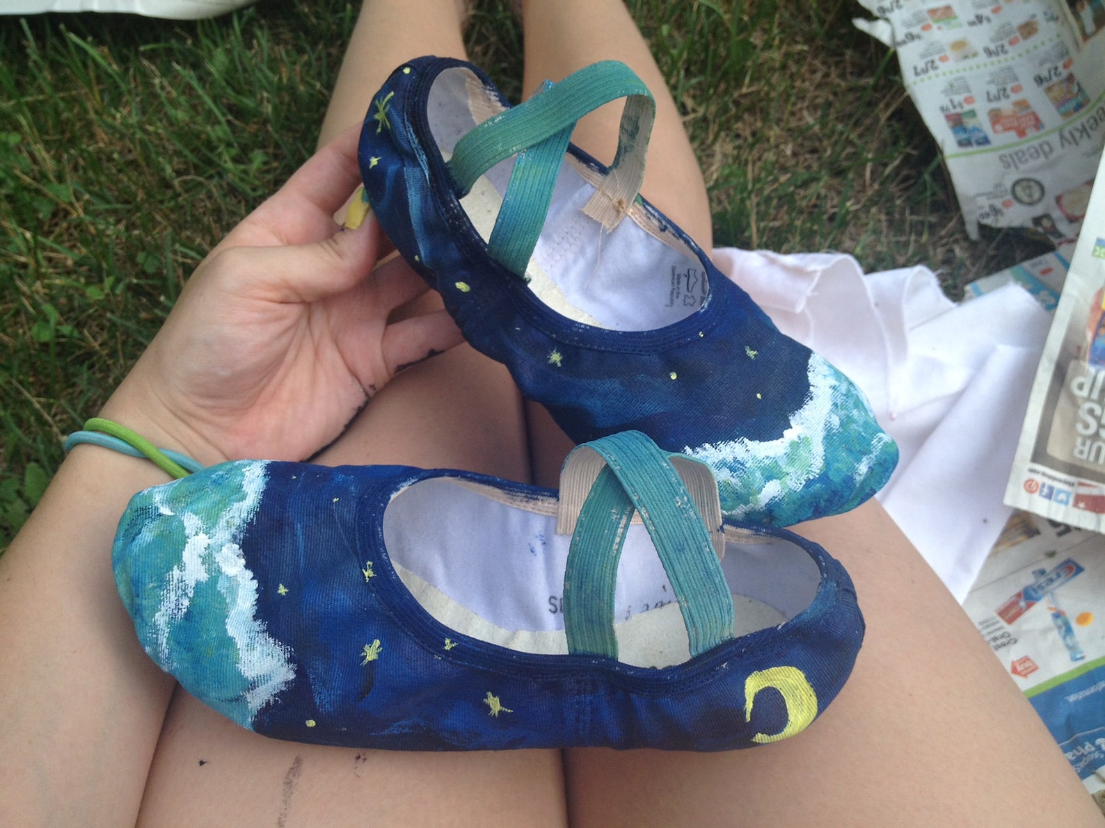 custom paint canvas adult dance shoes (ballet, jazz, contemporary, all dance)