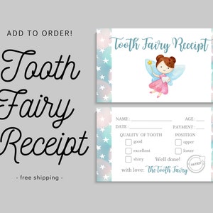 TOOTH FAIRY RECEIPT :) set of 10