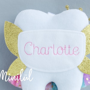 RAINBOW Tooth Fairy Pillow : with crown , personalized image 4