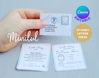 Mini Tooth Fairy letter RAINBOW and receipt with envelope, Printable, Instant Download and fully editable tooth fairy set