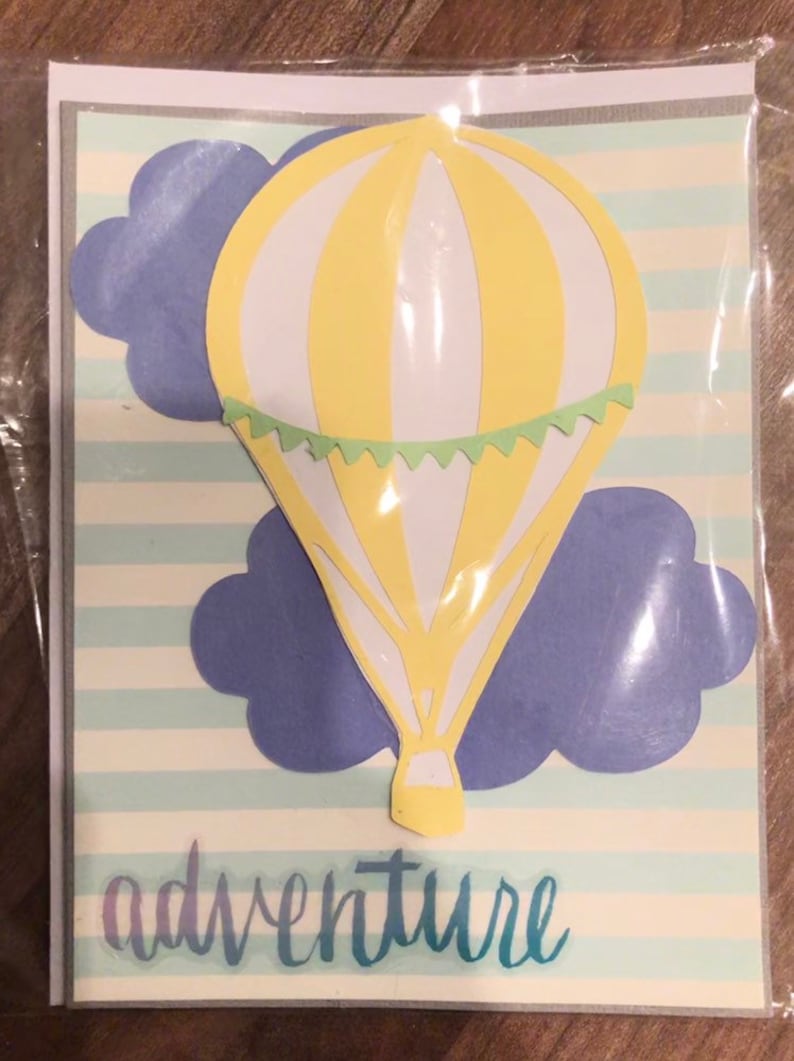 Hot balloon new baby card