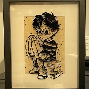 Wizard Harry on Books  SVG - Digital SVG File ONLY - Cricut Files - Silhouette Files