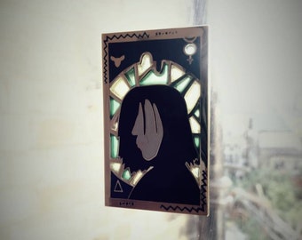 Harry Potter Pin Jewelry Hard Enamel Severus Snape Stained Glass Lapel Wizard Hogwarts Pin Brooch Limited to 100 only!