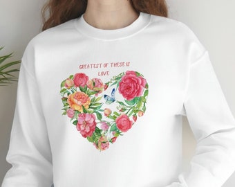 Bible Valentine Sweatshirt Bible Verse Valentines Day Sweatshirt Jesus Love Heart Sweatshirt Gift for Her Christian Clothing