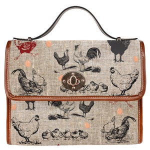 Sac à main poulet sac à main en toile sac en toile imperméable fille de la campagne sac à main fille de la ferme fille de la ferme cadeau pour femme pour elle bandoulière