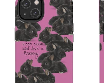 Bunny Phone Case iPhone Bunnies Phone Case Bunny Rabbit iPhone Cover, Gift for Teen Girl, Bunny Lover, Animal iPhone Case Saying Bun