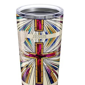 Christian Tumbler 20oz Jesus Travel Mug Cross Christian Gift for Her Him Women of Faith Teen Christian Bible Tumbler Travel Bible Teacher
