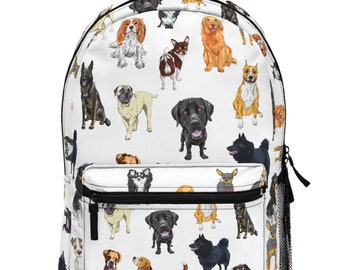 Dog Backpack Dog Book Bag Travel Bag Dog Kids Men Women Backpack Dog Dad Dog Mom Gift Idea Computer Bag