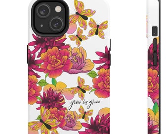 Christian Phone Case iPhone Cover Bible Phone Case Religious Flower iPhone Case Mom Gift Teen Girl iPhone Case Christian Gift Religious