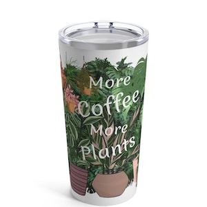 Plant Tumbler Plant Travel Mug Houseplant Stainless Steel Tumbler, Travel Cup Plants, Plant Mom Gift Plants, Plant Lady Mug Gift Plant Dad