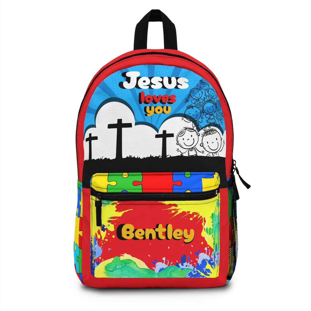 Kids Personalized Jesus Backpack Christian Name Bag Faith Kids