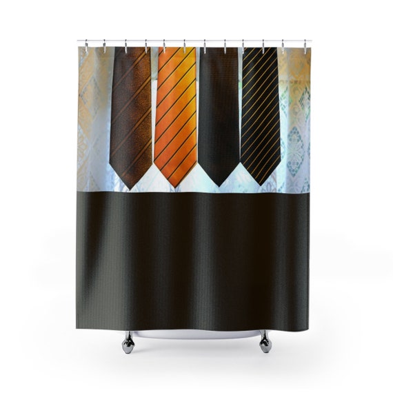 Mens Shower Curtain Necktie Shower Curtain Bathroom For Men Etsy