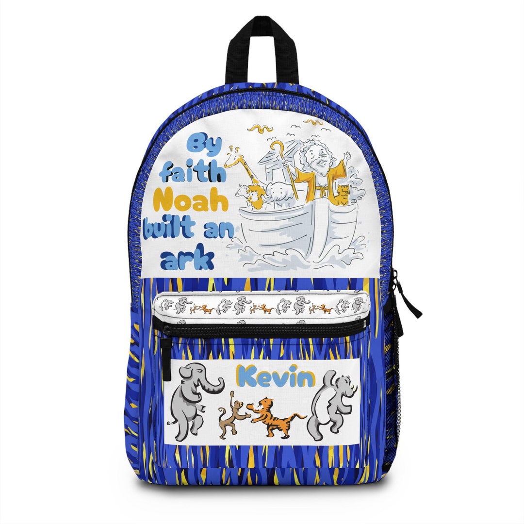 Personalized Bible Kids Backpack Christian Noahs Ark Backpack Etsy