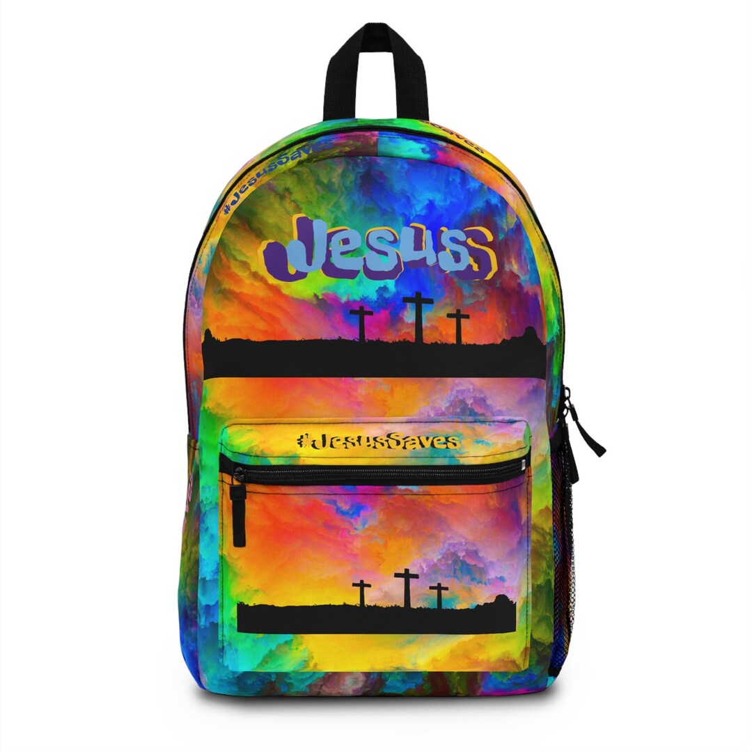 Jesus Saves Backpack Christian Book Bag Jesus Backpack Etsy