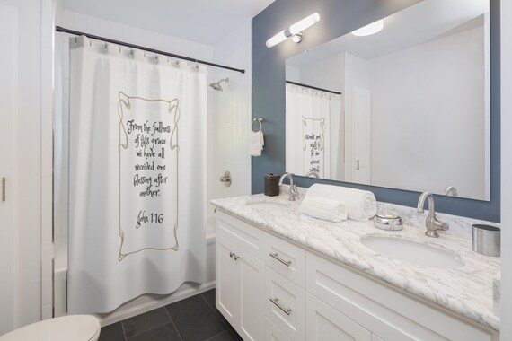 Scripture Shower Curtains Inspirational Verse Scripture Shower Curtains Inspirational, Religious Shower Curtains
