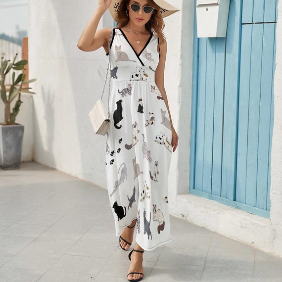 Cat Dress Summer Long Dress Fun Cat Lover Gift Women Sling Ankle Long Dress  Teen Girl Casual Dress Cats Sleeveless Dress Cat Mom Cat Sitter - Etsy  Israel