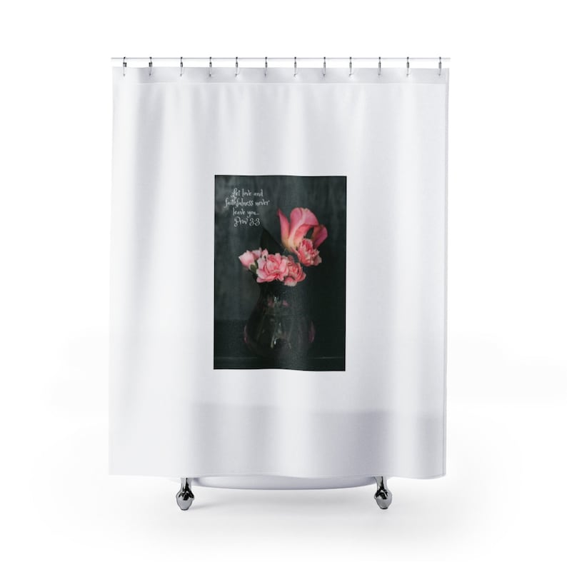 Scripture Shower Curtain Bible Verse Bath Set Christian Shower Etsy