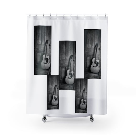 Guitar Shower Curtain Bath Decor Bathroom Guitar Shower Curtain Bath Decor, Guitar Shower Curtain