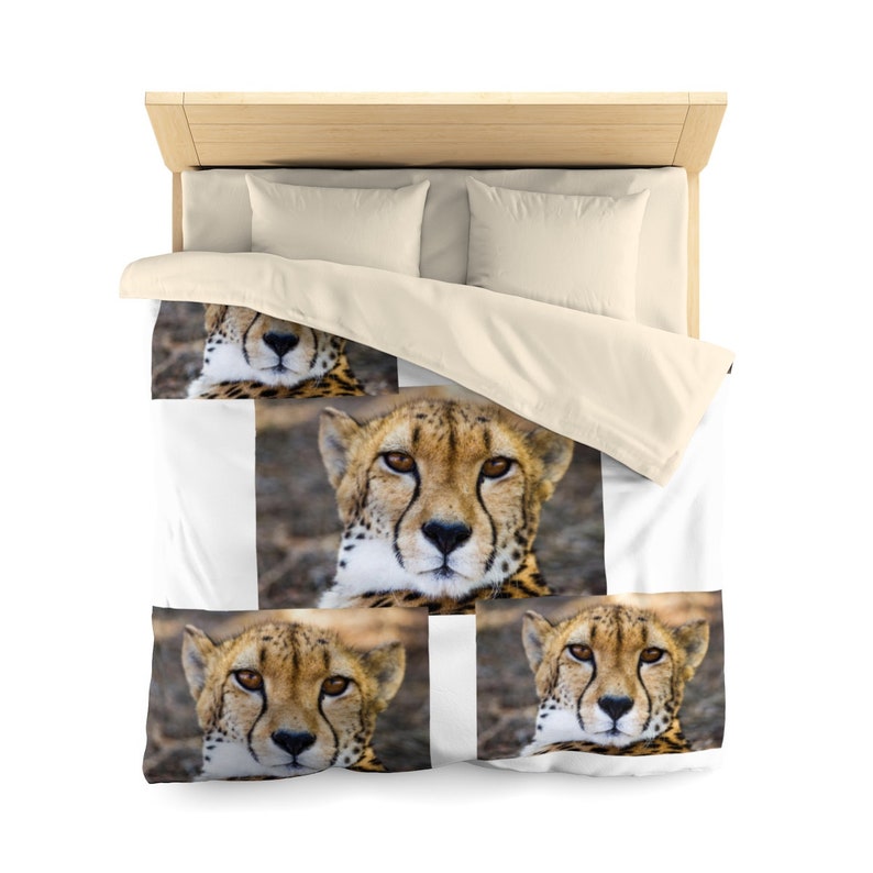 Cheetah Duvet Cover Twin Queen Wild Animal Bedding Cheetah Bed Etsy