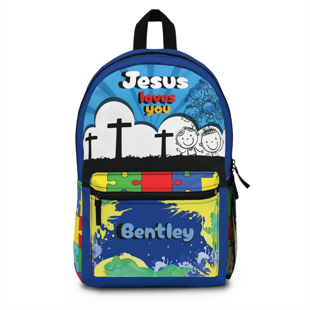 Personalized Kids Jesus Backpack Christian Name Bag Faith Kids Christian Backpack Cross Bible Christian Gift Christian Boy Girl School Bag Etsy