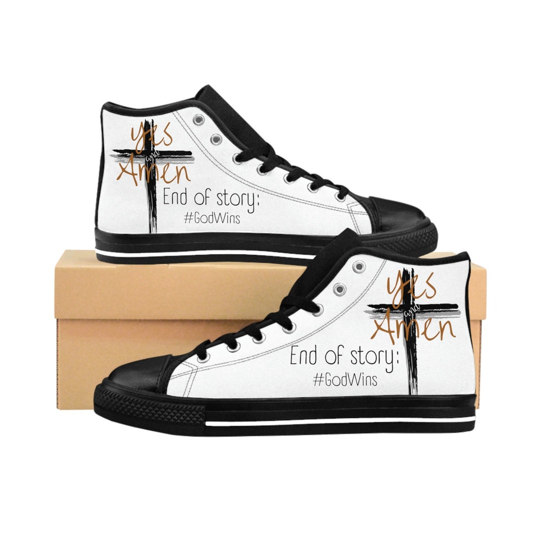 God Hi Top Sneakers Men Christian Shoes Cross Shoes Jesus Teen Boy