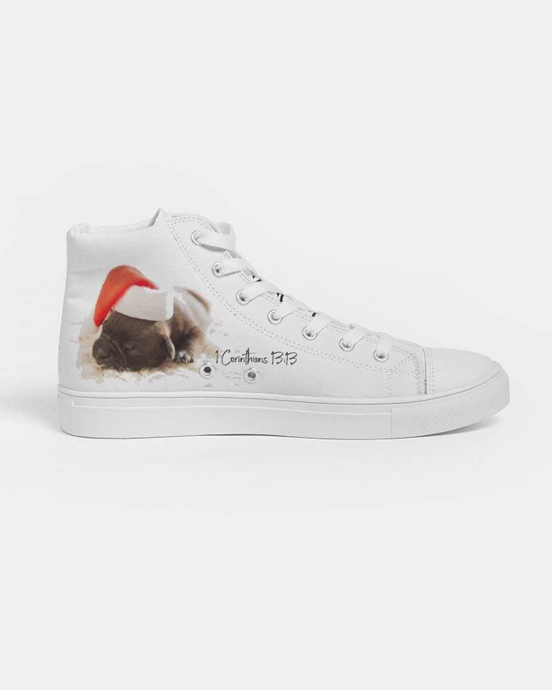 Pattern Print Bulldog Men Women's High Top Shoes