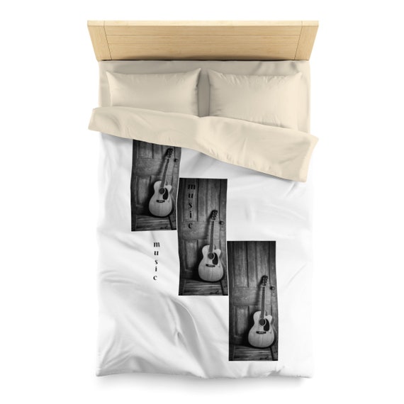 Guitar Duvet Cover Twin Music Bedding Guitar Bed Decor Music Etsy