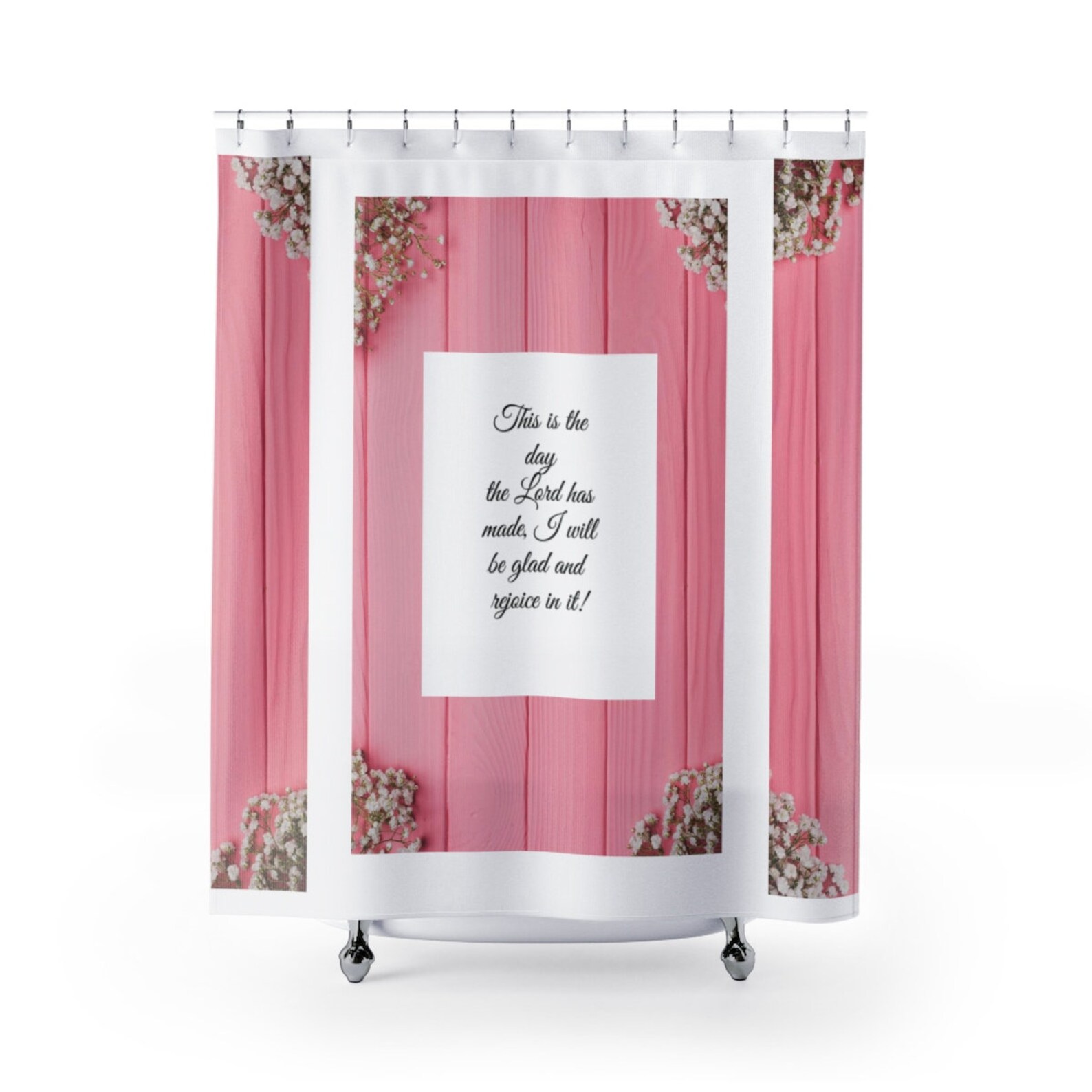 Scripture Shower Curtain Christian Shower Curtain Bible Verse Etsy