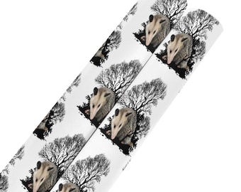 Opossum Wrapping Paper 58"x 22.8" 2 Rolls Possum Gift Wrapping Paper Opossum Lover Presents Made in USA Wildlife