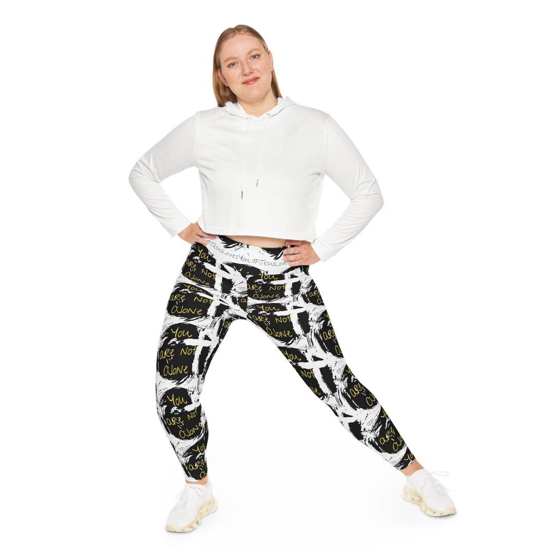 Christian Plus Size Leggings Jesus Leggings Faith Plus Size Apparel Bible Leggings Plus Size