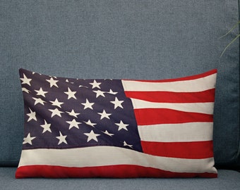 Patriotic Pillow USA Flag Premium Pillow July 4th Pillow Stars Stripes Pillow 4th of July Pillow Decorative Pillow