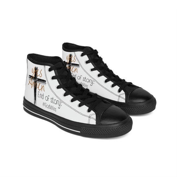 black high top tennis shoes