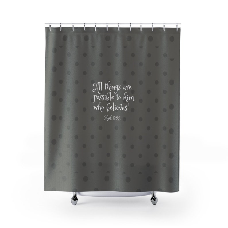Bible Verse Shower Curtain Christian Shower Curtain Inspirational Bath