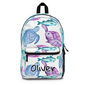 Sac à dos personnalisé, sac à dos tortue, adolescents, enfants, femmes hommes, sac de plage, cartable, sac de plage, sac de voyage, fille, garçon, cadeau, sac à dos prénom