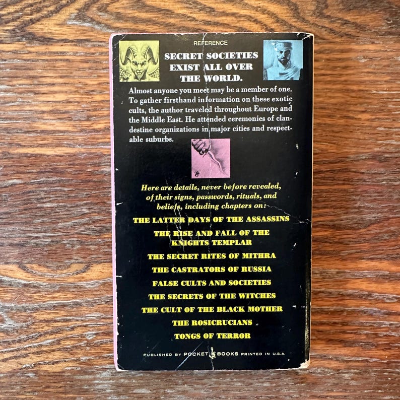 A History of Secret Societies by Arkon Darual 1969 Occult Paperback GOOD image 6
