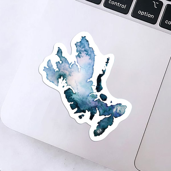 Isle of Skye Sticker Vinyl Watercolour Map|  Phone Stickers | Scottish Islands | Laptop Decorate | Scottish Gift for Him | Fun Office Gift